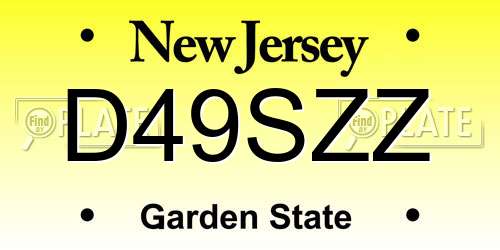D49SZZ New Jersey License Plate