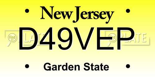 D49VEP New Jersey License Plate