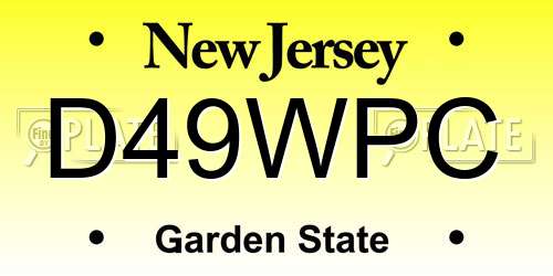 D49WPC New Jersey License Plate