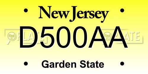 D500AA New Jersey License Plate