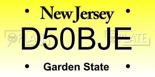 D50BJE New Jersey License Plate