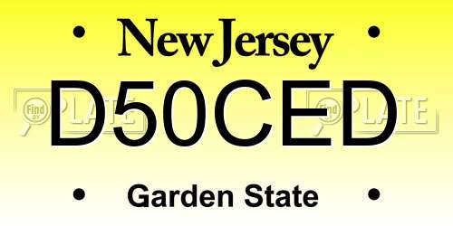 D50CED New Jersey License Plate