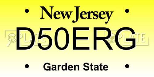 D50ERG New Jersey License Plate