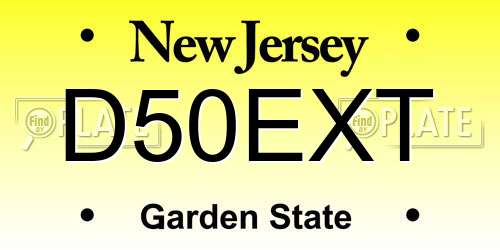 D50EXT New Jersey License Plate