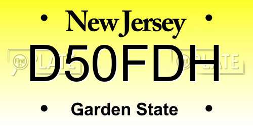 D50FDH New Jersey License Plate