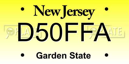 D50FFA New Jersey License Plate