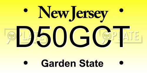 D50GCT New Jersey License Plate