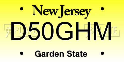 D50GHM New Jersey License Plate