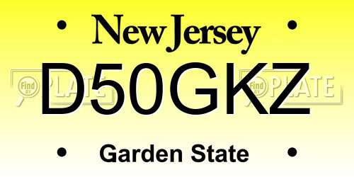 D50GKZ New Jersey License Plate