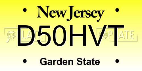 D50HVT New Jersey License Plate