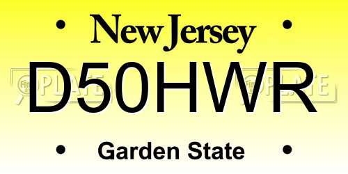 D50HWR New Jersey License Plate