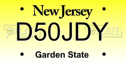 D50JDY New Jersey License Plate