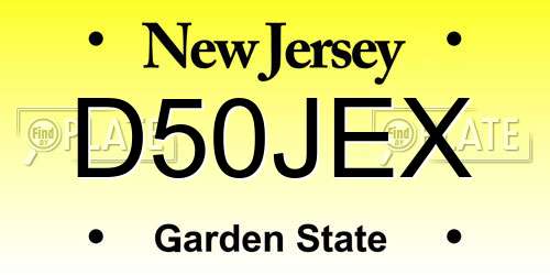 D50JEX New Jersey License Plate