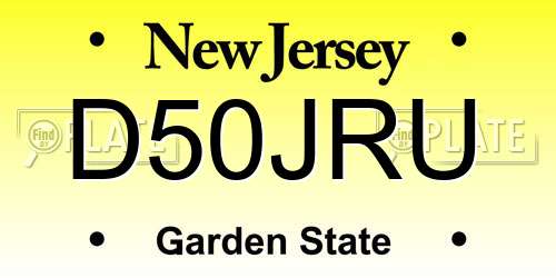 D50JRU New Jersey License Plate