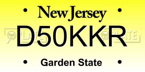 D50KKR New Jersey License Plate
