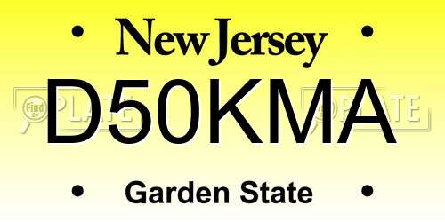 D50KMA New Jersey License Plate