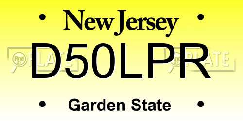 D50LPR New Jersey License Plate