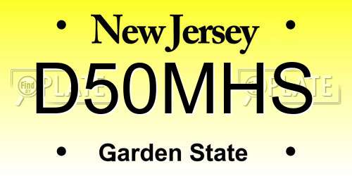 D50MHS New Jersey License Plate