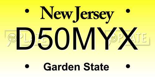 D50MYX New Jersey License Plate