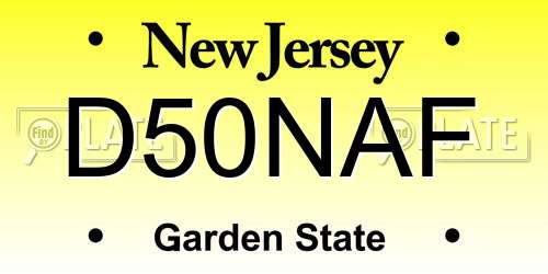 D50NAF New Jersey License Plate