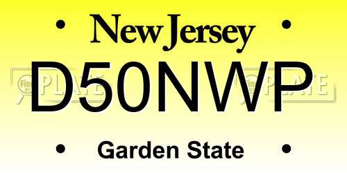 D50NWP New Jersey License Plate