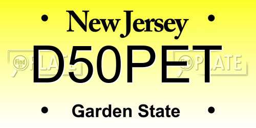 D50PET New Jersey License Plate