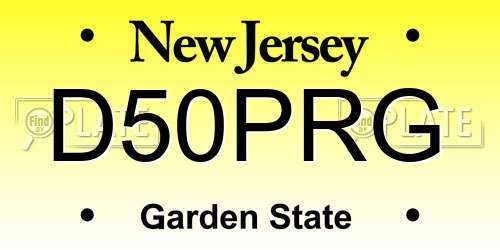 D50PRG New Jersey License Plate