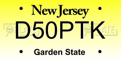 D50PTK New Jersey License Plate