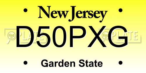 D50PXG New Jersey License Plate