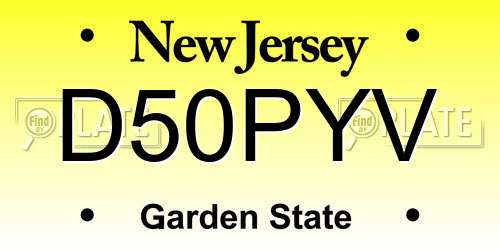 D50PYV New Jersey License Plate