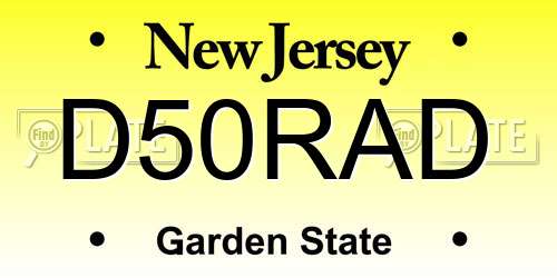 D50RAD New Jersey License Plate