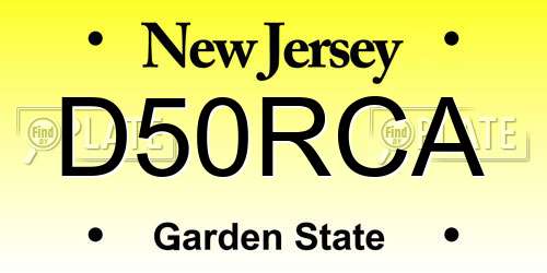 D50RCA New Jersey License Plate