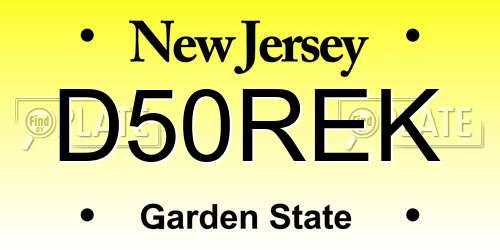 D50REK New Jersey License Plate