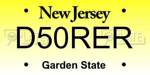 D50RER New Jersey License Plate