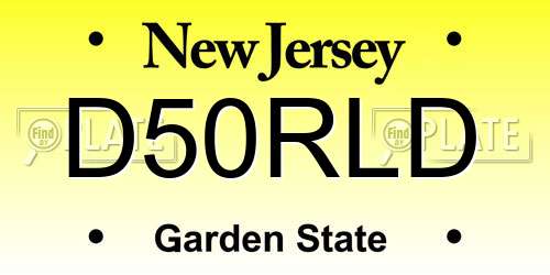 D50RLD New Jersey License Plate