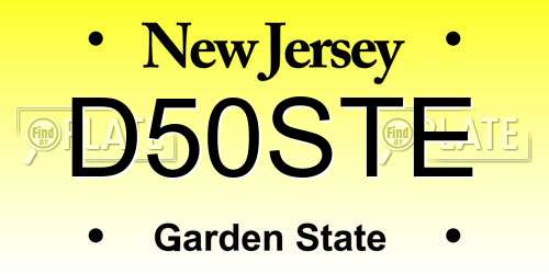 D50STE New Jersey License Plate