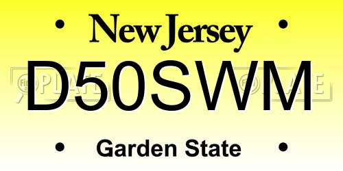D50SWM New Jersey License Plate