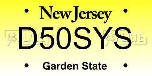 D50SYS New Jersey License Plate