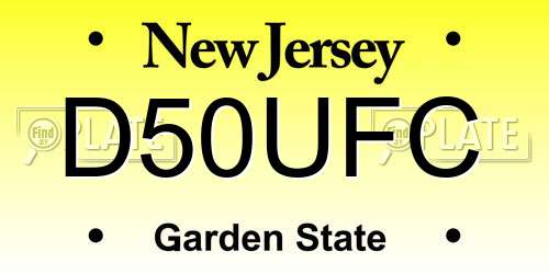 D50UFC New Jersey License Plate