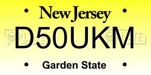 D50UKM New Jersey License Plate