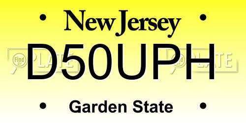 D50UPH New Jersey License Plate