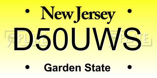D50UWS New Jersey License Plate