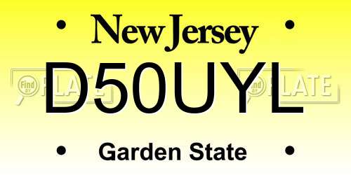 D50UYL New Jersey License Plate