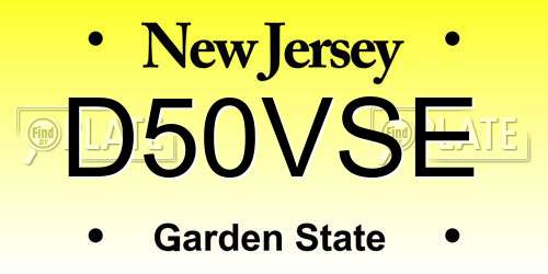 D50VSE New Jersey License Plate