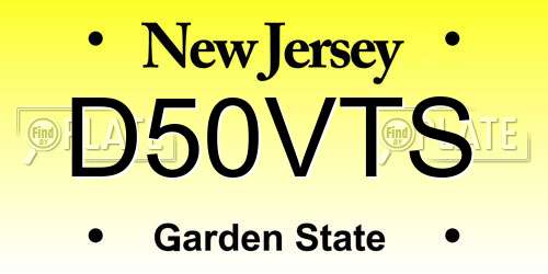 D50VTS New Jersey License Plate