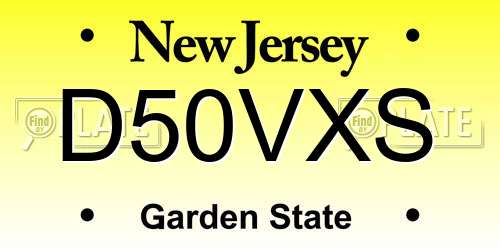 D50VXS New Jersey License Plate