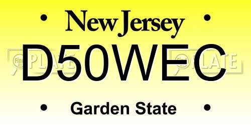 D50WEC New Jersey License Plate
