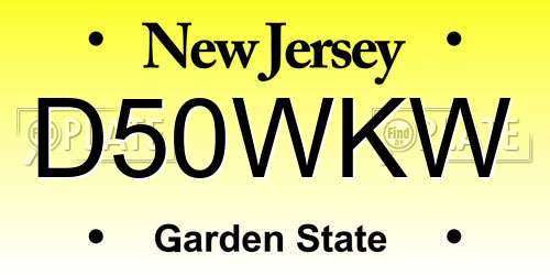 D50WKW New Jersey License Plate
