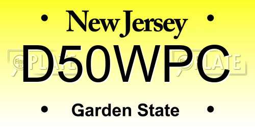 D50WPC New Jersey License Plate