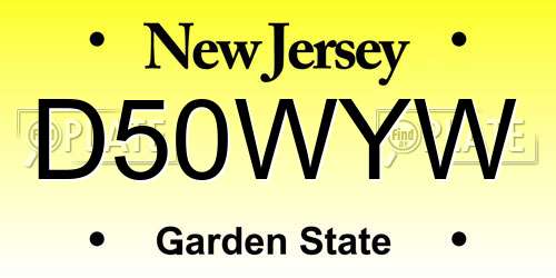 D50WYW New Jersey License Plate